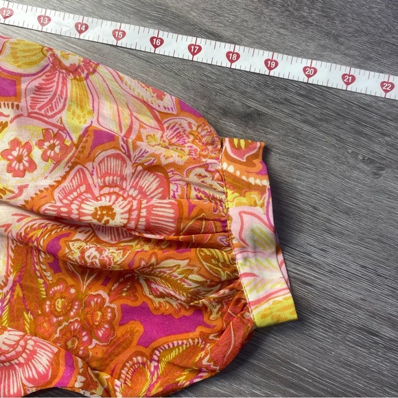 Vici Orange Graphic‎ Sailor Collar Boho Blouse Size Small - Picture 2 of 7